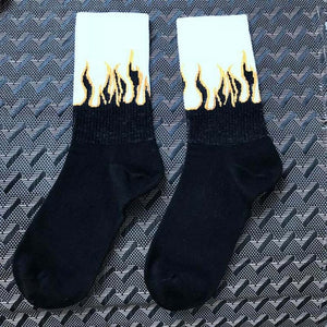 Contrast Flames Socks for Old school Boy