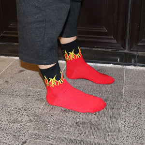 Contrast Flames Socks for Old school Boy