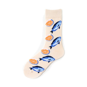 Novelty Funny Cotton Sock - Frog, Burger, Salmon, Corn, Avocado, Bird, Fish