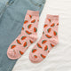 Cartoon fruit - watermelon, lemon, strawberry, banana, avocado street socks for women