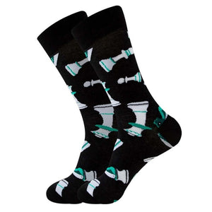 Colorful Symbol of International chess geometric Formula Cotton Men's Sock