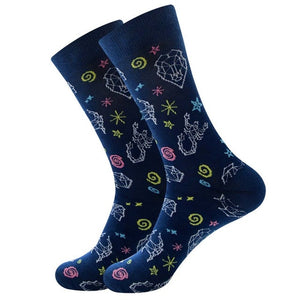 Colorful Symbol of International chess geometric Formula Cotton Men's Sock