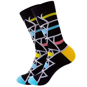 Colorful Symbol of International chess geometric Formula Cotton Men's Sock