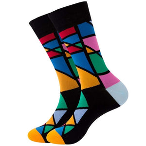 Colorful Symbol of International chess geometric Formula Cotton Men's Sock