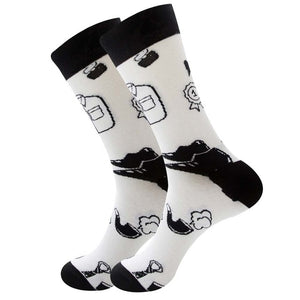 Colorful Symbol of International chess geometric Formula Cotton Men's Sock