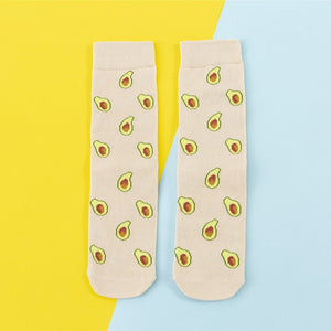 Cotton Women's Socks - Fruits Food Happy Socks