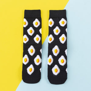 Cotton Women's Socks - Fruits Food Happy Socks