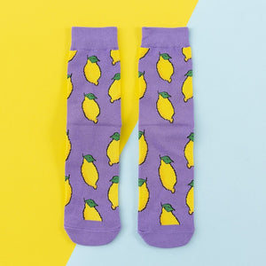 Cotton Women's Socks - Fruits Food Happy Socks